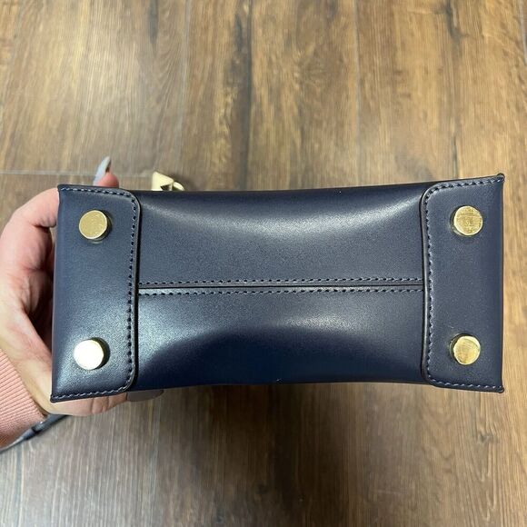 Michael Kors Mercer Perforated Leather Crossbody Bag-Navy - Picture 5 of 9